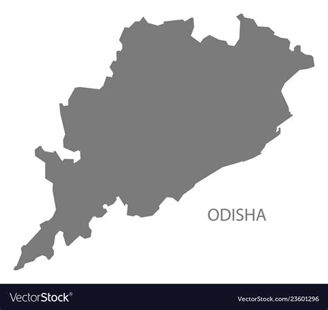 Odisha india map grey Royalty Free Vector Image