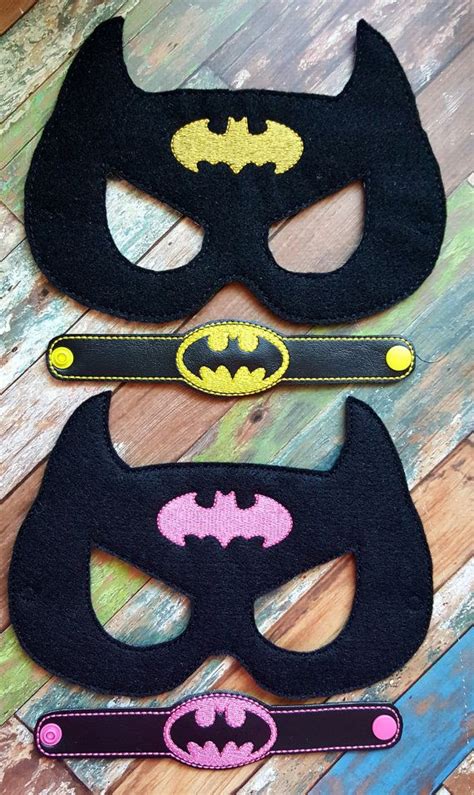 Bat Hero Felt Mask and Bracelet Pink or by TreasuredForever ...