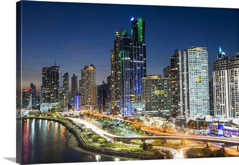 The skyline of Panama City at night, Panama City, Panama Wall Art, Canvas Prints, Framed Prints ...