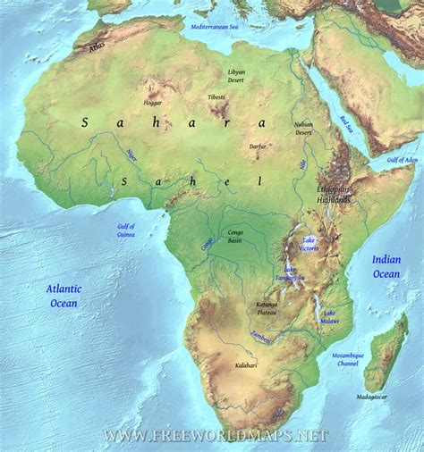 Geographical Map of Africa