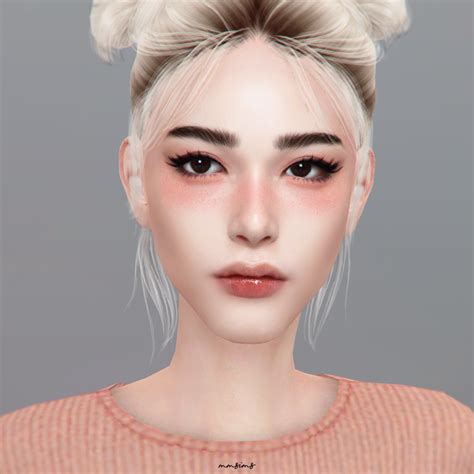 Blush Makeup, Skin Makeup, Straight Eyebrows, Sims 4 Anime, Sims 4 ...