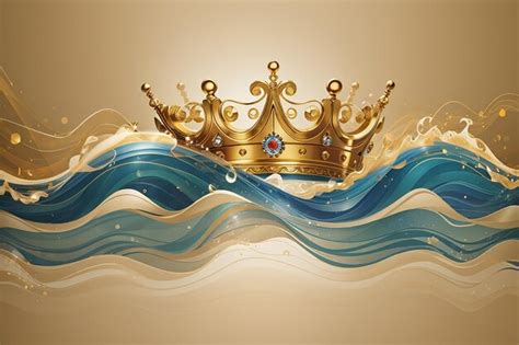 Premium AI Image | Golden crown with wave line