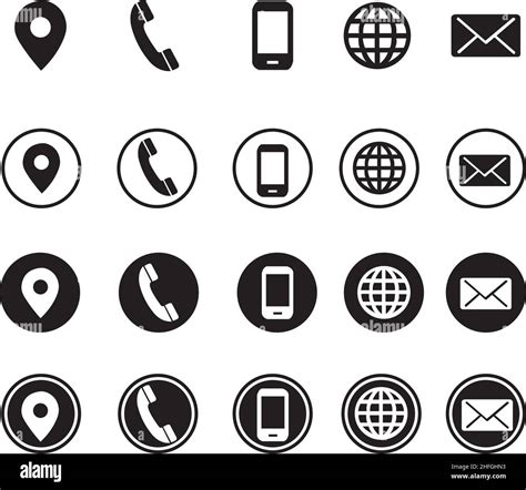 4 Style Contact information Icon in Vector Format , all are 20 icons ...