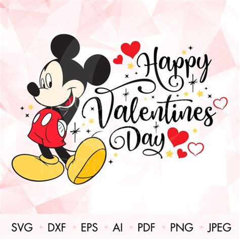 Mickey Mouse SVG Mickey Valentines Happy Valentines Svg | Etsy