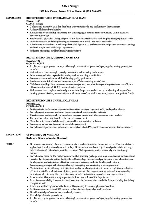 Cardiac Nurse Resume Sample