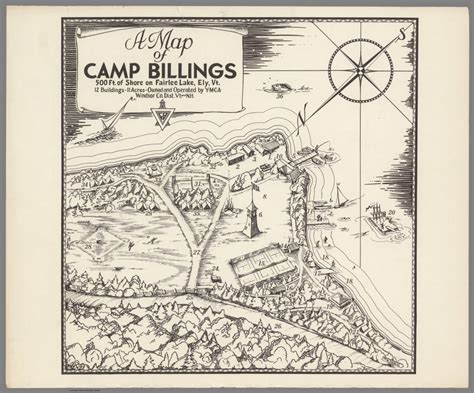 A map of Camp Billing. 500 Ft. Shore on Fairlee Lake, Ely, Vt - David ...