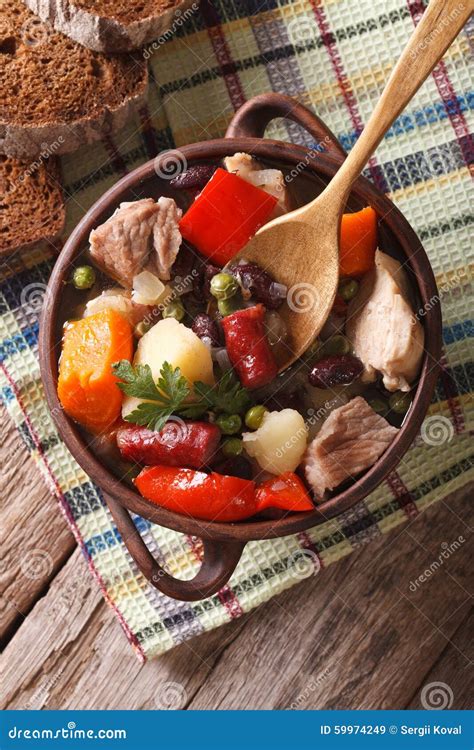 German Eintopf Soup with Meat and Vegetables Close-up Vertical T Stock Image - Image of potato ...