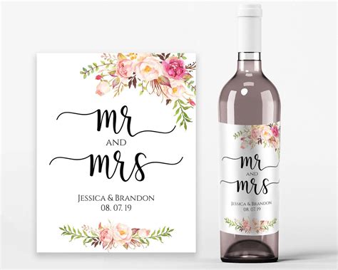 Wedding Wine Labels Wedding Wine Printable Wine Label Template - Etsy ...