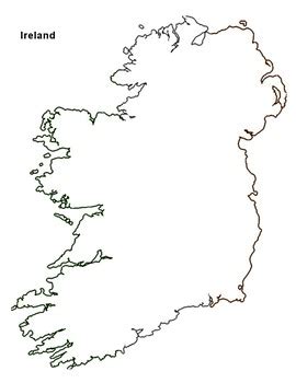 FREE - Ireland Map Outline by The Harstad Collection | TPT