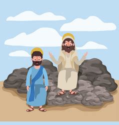 Jesus nazarene and james lesser in scene Vector Image