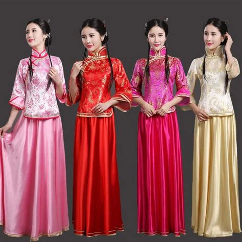 Traditional Chinese Costume Female Full Dress Guzheng Costume Chinese Folk Dance Costume Women's ...