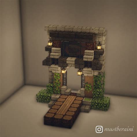 Minecraft Entrance Idea | Minecraft designs, Minecraft house tutorials ...