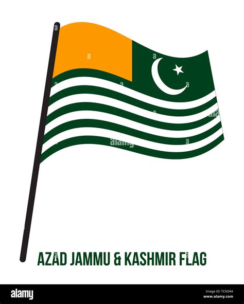 Azad Jammu and Kashmir Flag Waving Vector Illustration on White ...