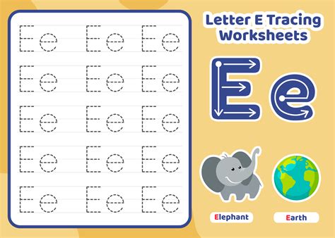 Letter E Tracing Alphabet Worksheets Royalty Free Vec - vrogue.co