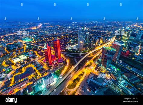 Night View from Istanbul Sapphire, Istanbul, Turkey Stock Photo - Alamy