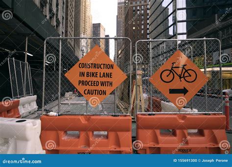 Signs And Symbols At A Construction Site, Downtown Manhattan Editorial Image | CartoonDealer.com ...