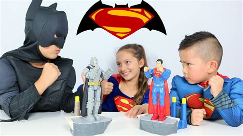 Batman Vs Superman Toys Dawn Of Justice Family children Superhero Fun Game With Ckn Toys - YouTube