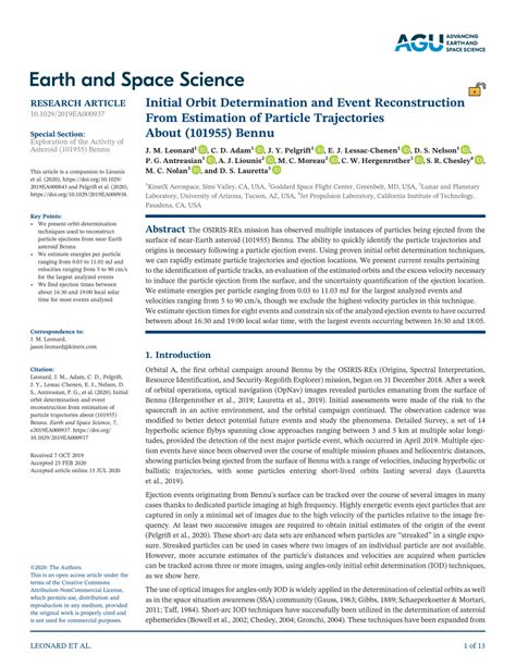 (PDF) Initial Orbit Determination and Event Reconstruction From Estimation of Particle ...