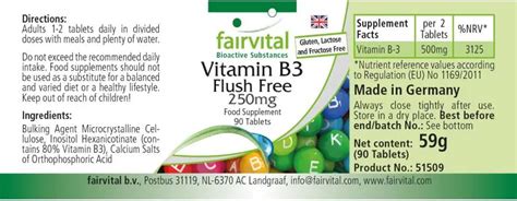 Vitamin B3 Flush Free 250mg | Vegan - Fairvital Shop