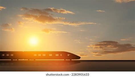 High Speed Train Silhouette Motion Sunset Stock Photo 2288031391 | Shutterstock