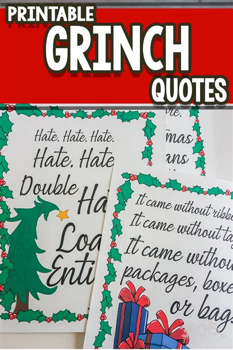 Printable Grinch Quotes for Grinchmas