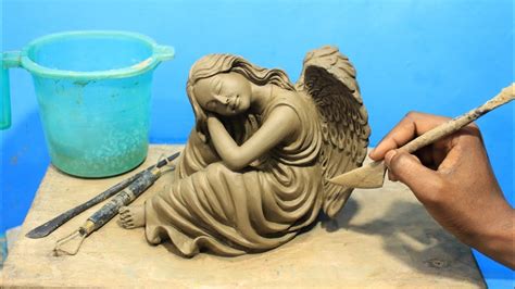 Making an sleeping angel with clay | Beautiful Angel clay modelling ...