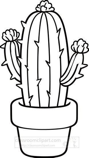 Plant Outline Clipart-cactus black outline