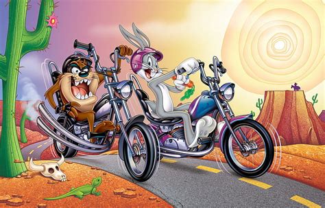 HD wallpaper: Rabbit, Motorcycle, Cartoon, Taz, The Tasmanian devil ...