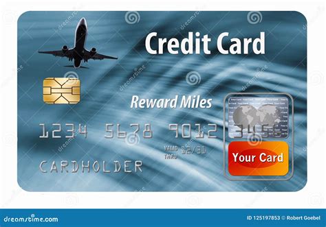 Credit Card that Rewards Users with Airline Miles and Points. Stock Illustration - Illustration ...