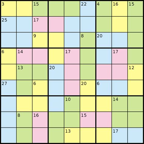 Killer Sudoku - Wikipedia | Sudoku Printable 10X10 | Printable Sudoku Free