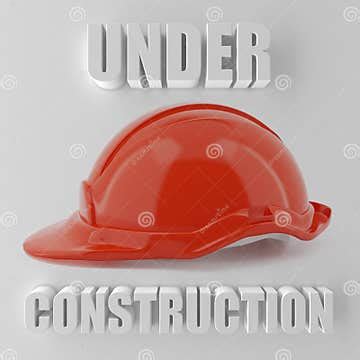 Helmet Illustration Under Construction Area Sign Stock Illustration ...