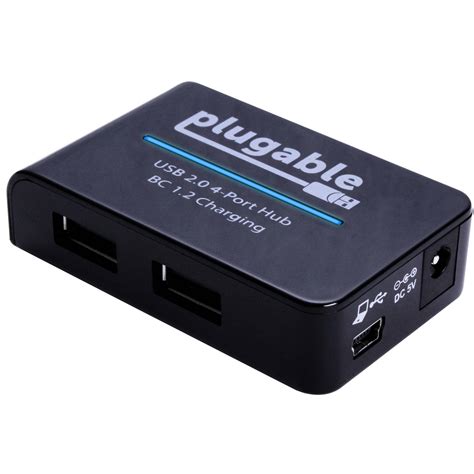 Plugable 4-Port USB-A 2.0 Hub with 12.5W Power USB2-HUB4BC B&H