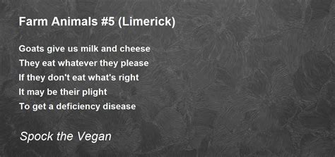 Farm Animals #5 (Limerick) - Farm Animals #5 (Limerick) Poem by Spock ...