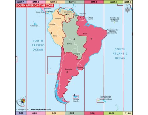 South America Time Zone Map - Maping Resources