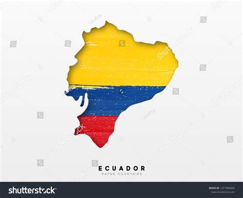 Ecuador Detailed Map Flag Painted Watercolor Stock Vector (Royalty Free ...