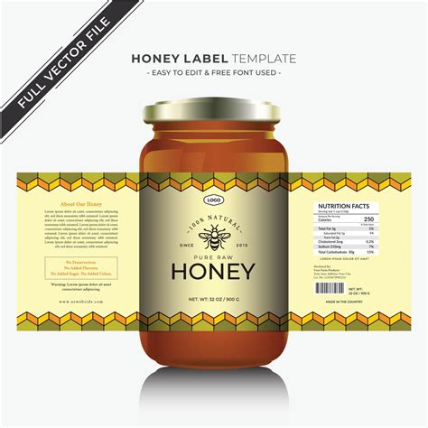 Honey label packaging honey design jar label and product label 17717100 ...