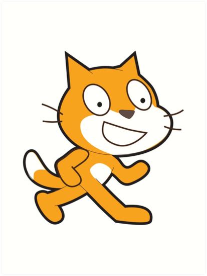 "scratch cat logo" Art Print by yourgeekside | Redbubble