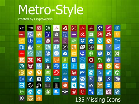 135 Windows 8 Metro Style Icons | Graphicro | Freebies for Designers