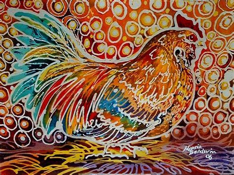 LITTLE ROOSTER BATIK COMMISSION - by Marcia Baldwin from COMMISSIONED PAINTINGS | (Search ...