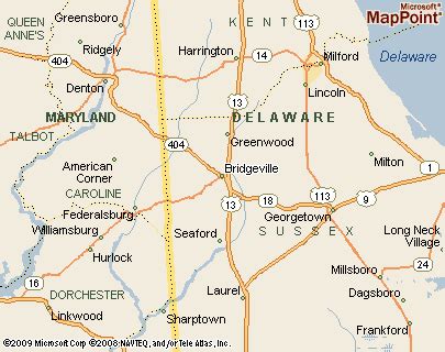 Where is Bridgeville, Delaware? see area map & more