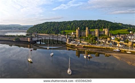 Aerial Image Conwy Castle River Stock Photo (Edit Now) 650366260