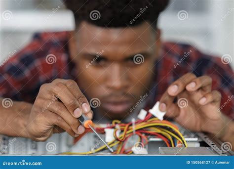 Close Up - Technician Engineer Measuring Multimeter Computer Circuit Board Motherboard Stock ...