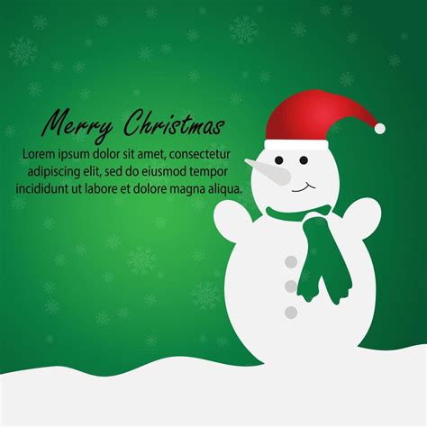 christmas card with snowman 13707562 Vector Art at Vecteezy