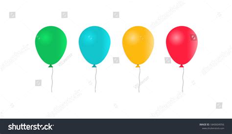 Set Inflatable Balloons Cartoon Style Isolated Stock Vector (Royalty ...