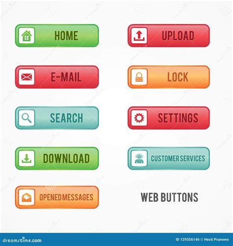 Set Colorful Web Buttons Flat Graphic Design for Your Best Business Website Stock Vector ...