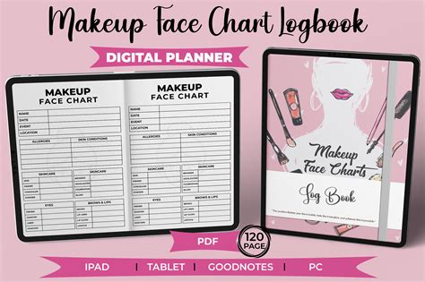 Digital Makeup Face Chart Planner Graphic by Hoopoe Design · Creative Fabrica