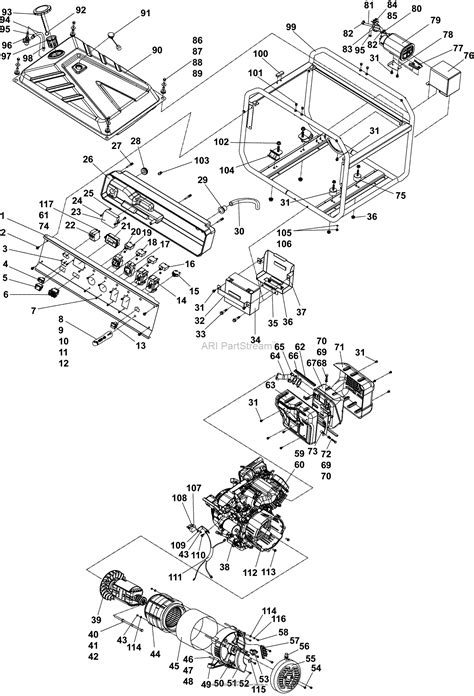 Kohler PRO75E-2001 7500W E START PRO GENERATOR Parts Diagram for Generator