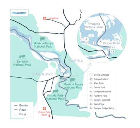 Victoria Falls Location and Area Maps - TourRadar