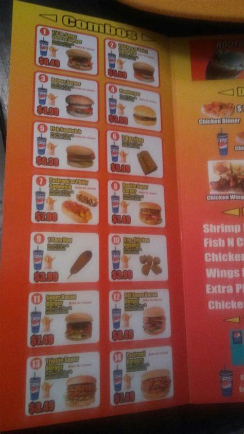 Menu at Super Burger restaurant, Ceres