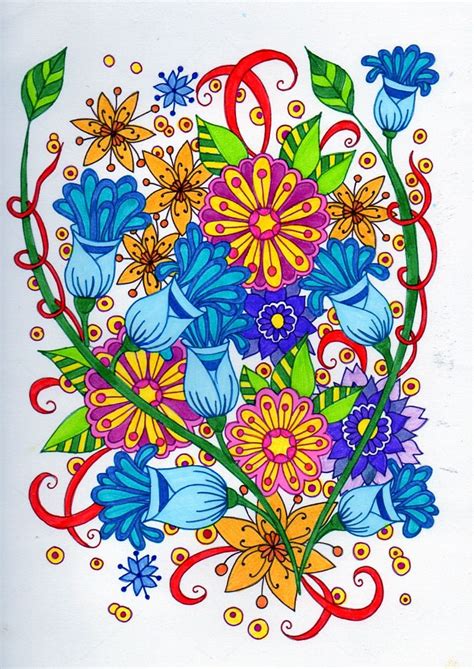 Flower zentangle coloring | Art, Coloring pages, Color